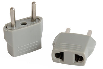 2 Adaptateur gris voyage prise electrique secteur us vers fiche euro chine japon canada - ECLATS DESTOCKAGE