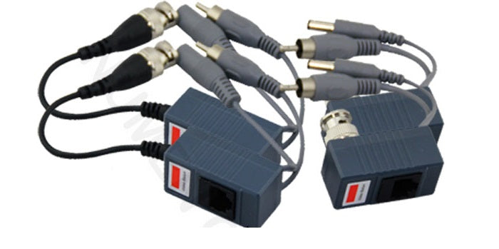 2 Adaptateurs BNC Mâle Coaxial 2 broches Balun avec alim vidéo + camera audio CCTV - ECLATS DESTOCKAGE