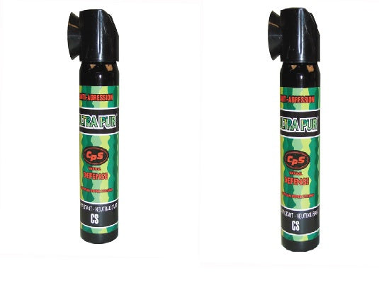 2 aerosols gaz paralysant poivre 75ml repousse chien pepper spray police securite bombe lacrymogène ECLATS DESTOCKAGE