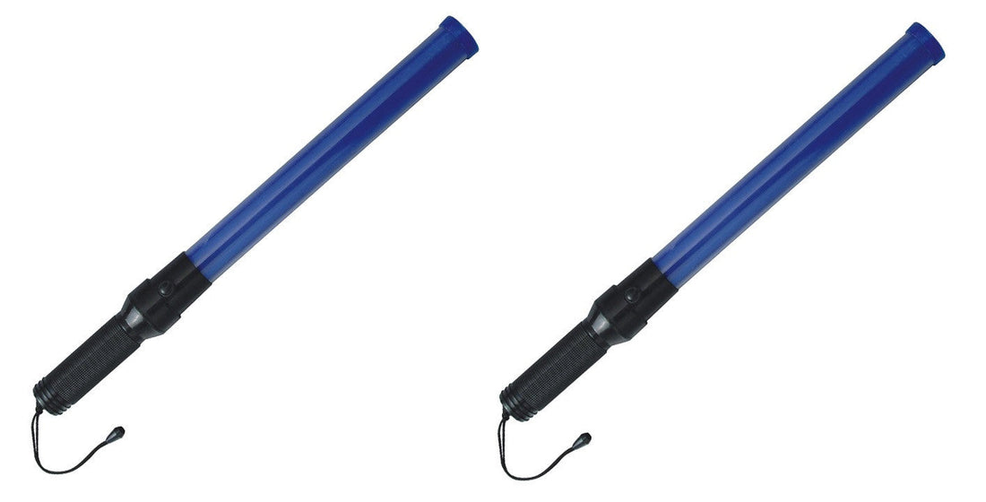 2 Baton bleu signal lumineux chemin de fer sncf circulation train chef de gare ECLATS DESTOCKAGE