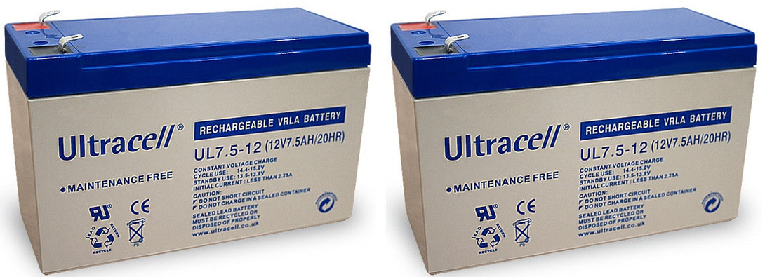 2 Batterie accumulateur 12v 7.5ah accu plomb 7ah 7.2ah rechargeable gel solaire etanche - ECLATS DESTOCKAGE