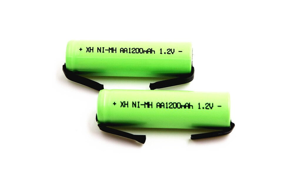 2 Batterie rechargeable 1200mah 2A 1.2v lr06 cosse aa am3 lr6 ni-mh avec patte pour rasoir brosse dent ECLATS DESTOCKAGE