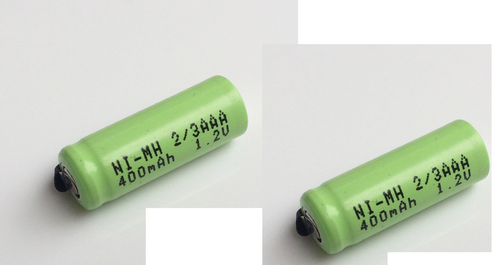 2 Batterie rechargeable 2/3AAA ni-mh 400mAh 1.2v Classe énergétique A++ nimh avec cosse a souder ECLATS DESTOCKAGE