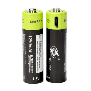 2 batterie rechargeable lithium 1250mAh pile 1.5V AA Znter micro usb li-polymer ECLATS DESTOCKAGE