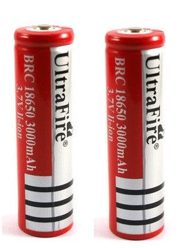 2 batteries rechargeable 18650 3.7v 3000mah ultrafire 3a li-ion pour lampe torche tled3wz - ECLATS DESTOCKAGE
