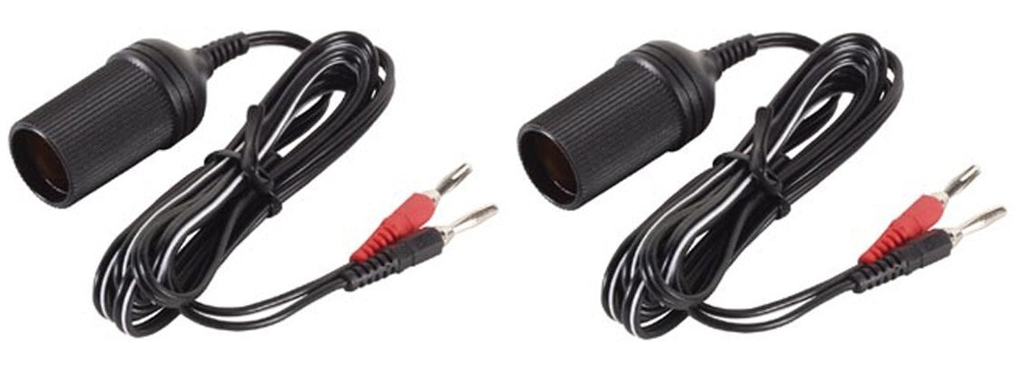 2 Cable alimentation 1.8m avec prise allume cigare femelle et 2 fiches bananes ECLATS DESTOCKAGE