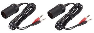 2 Cable alimentation 1.8m avec prise allume cigare femelle et 2 fiches bananes ECLATS DESTOCKAGE