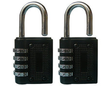 2 Cadenas combinaison 4 chiffres code numero antivols 43mm fermeture ouverture securisee