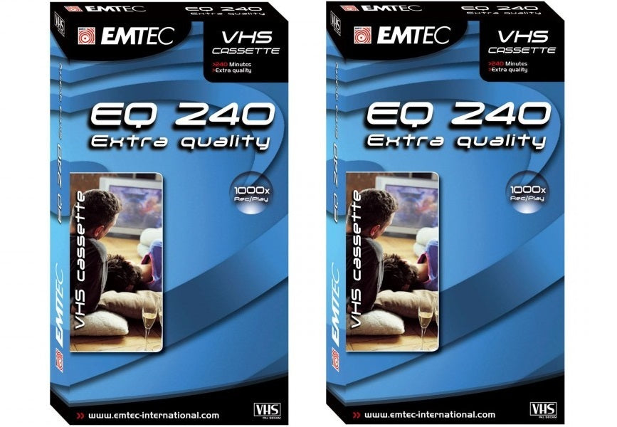 2 cassettes video vhs Emtec 4 heures 240 minutes max-e240m ECLATS DESTOCKAGE