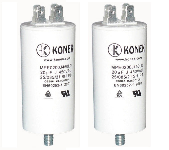 2 Condensateur 20mf 20 mf micro farad 450v 50/60 hz BFC51 - 9210028B5 (BRANDT) cosse am ECLATS DESTOCKAGE