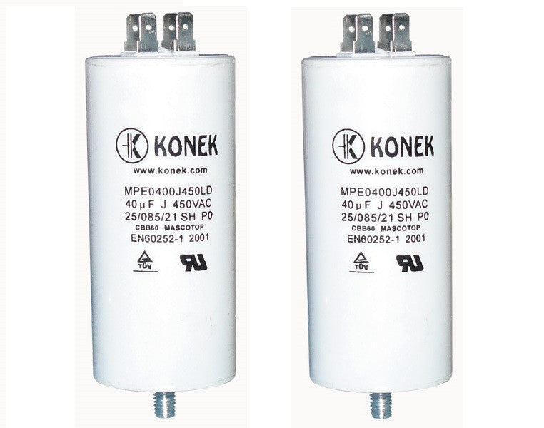 2 Condensateur 40mf 40 mf micro farad 450v 50/60 hz condo demarrage moteur cosse am w1-11040 ECLATS DESTOCKAGE