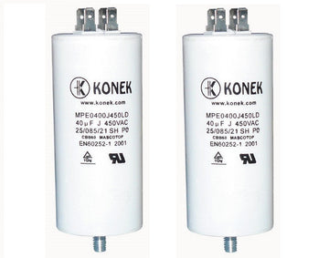 2 Condensateur 40mf 40 mf micro farad 450v 50/60 hz condo demarrage moteur cosse am w1-11040 ECLATS DESTOCKAGE