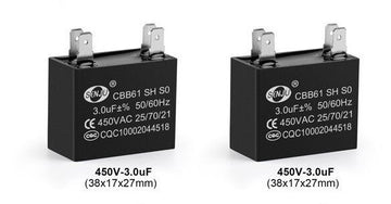 2 Condensateur cbb61 4 pin 3uf 450v 3mf 3 mf uf micro farad 50/60hz condo demarrage moteur ECLATS DESTOCKAGE