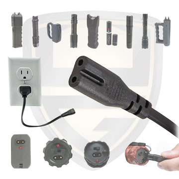 2 Cordon US chargeur universel piranha 220v 110v KSG001 pour arme lampe torche electrique taser S31 YH-928-58 TW-928 519 ECLATS DESTOCKAGE
