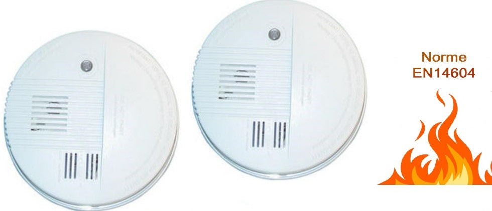 2 detecteur de fumée incendie en 14604 electronique 9v buzzer alarme detection temperture autonome ECLATS DESTOCKAGE