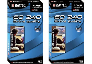 2 Emtec E240EQ Cassette video VHS 240 min 4 heures High Quality ECLATS DESTOCKAGE