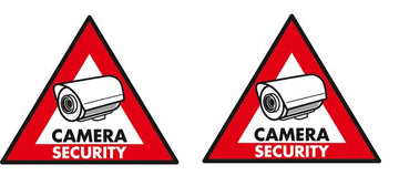 2 etiquettes adhesive dissuasive panneau sticker camera sec st cs security autocollant surveillance ECLATS DESTOCKAGE