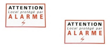 2 etiquettes signalisation adhesive sticker alarme securite autocolant dissuasive protection ECLATS DESTOCKAGE