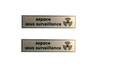 2 etiquettes signalisation affichage panneau sticker espace video surveillance autocollant signale ECLATS DESTOCKAGE