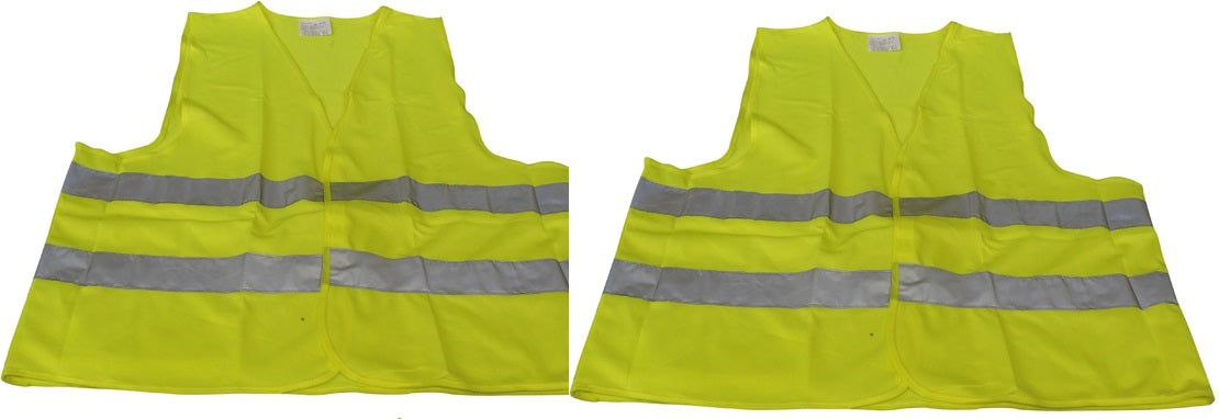 2 gilet securite auto signalisation routiere jaune reflechissant taille xl en 471 class 2 ECLATS DESTOCKAGE