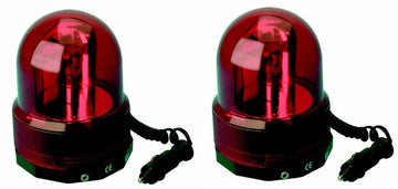 2 Gyrophare electrique magnetique 12v rouge girophare feu tournant lumineux rotatif aimantee ECLATS DESTOCKAGE