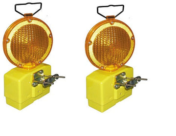 2 lampes de chantier 6v lanterne ambre 2 leds eclairage lumiere secour securité routiere as-9801 ECLATS DESTOCKAGE