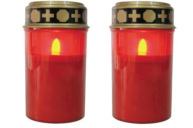 2 lampes veilleuse de neuvaine a led cimetiere eclairage ampoule bougie a pile tombe velleman ECLATS DESTOCKAGE