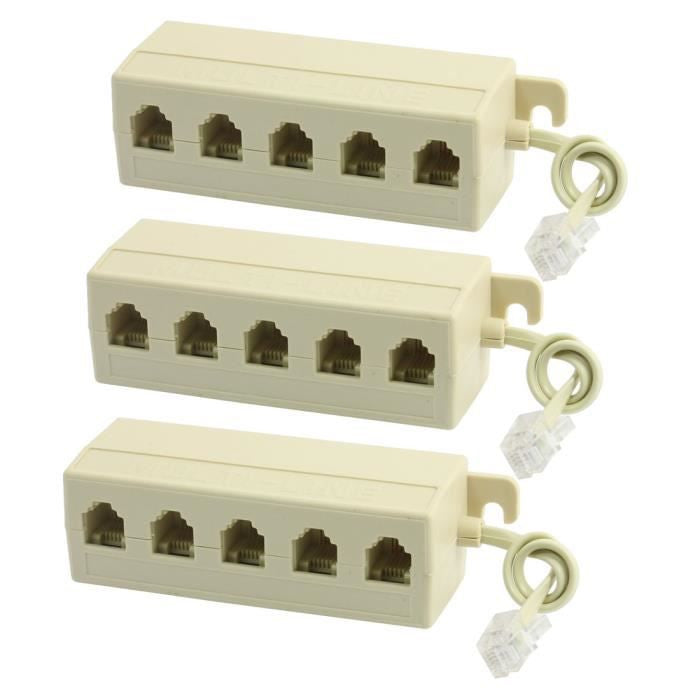 3 multiprises repartiteur telephonique rj11 mâle vers 5 rj11 tel-0030 femelles ECLATS DESTOCKAGE