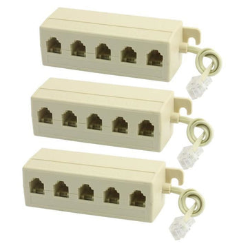 3 multiprises repartiteur telephonique rj11 mâle vers 5 rj11 tel-0030 femelles ECLATS DESTOCKAGE