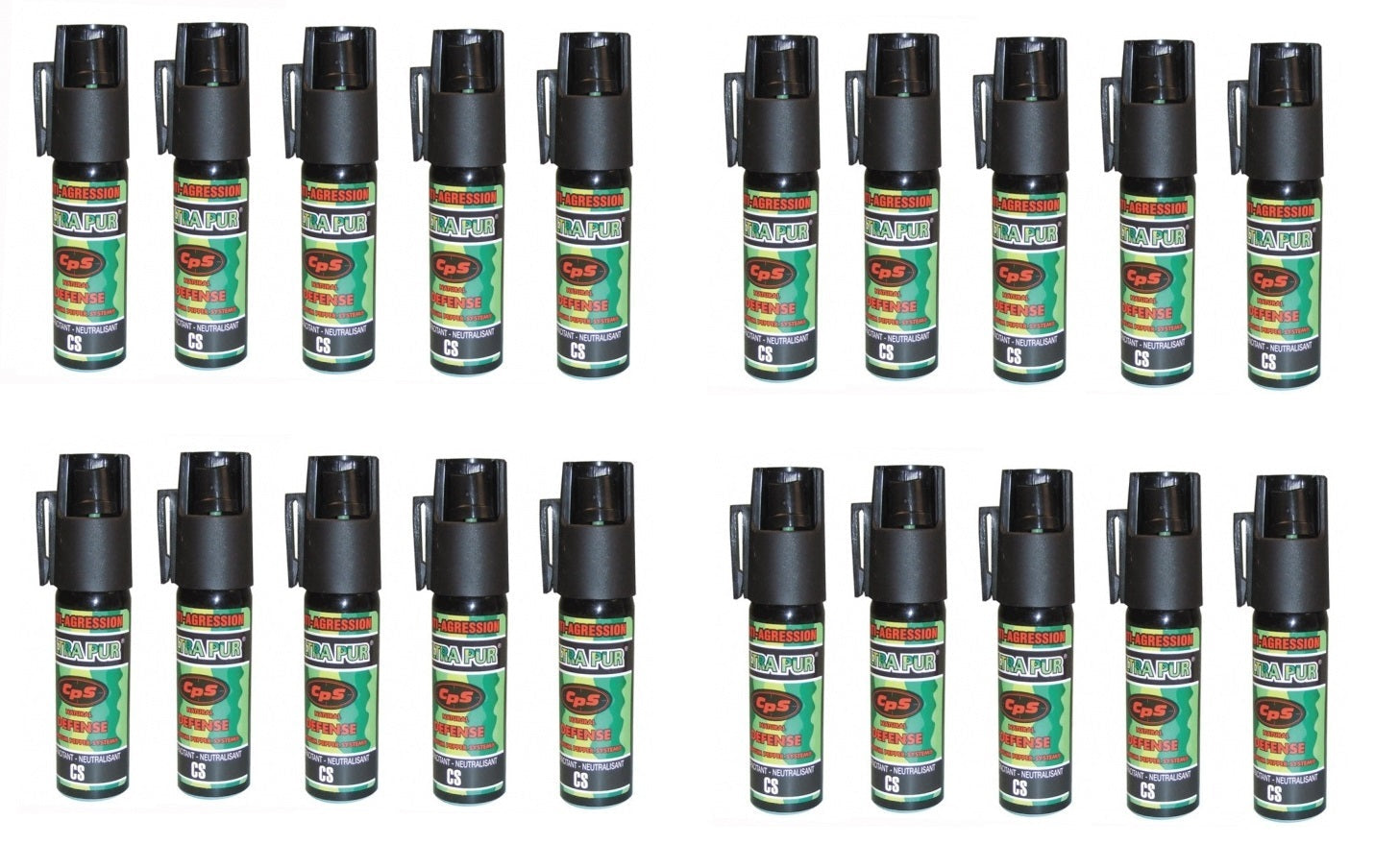 20 aerosol bombe de defense 17ml 25ml GPPM pepper incapacitant neutralise ECLATS DESTOCKAGE