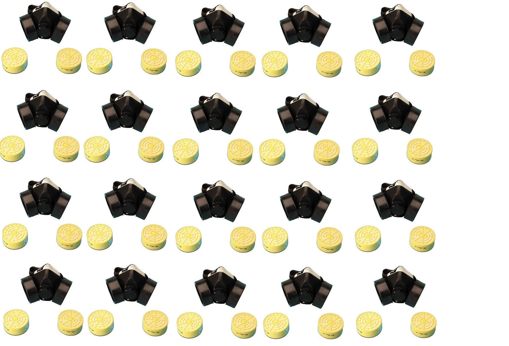 20 masques 8 cartouches filtre carbone protection nez bouche filtre risque chimique ECLATS DESTOCKAGE