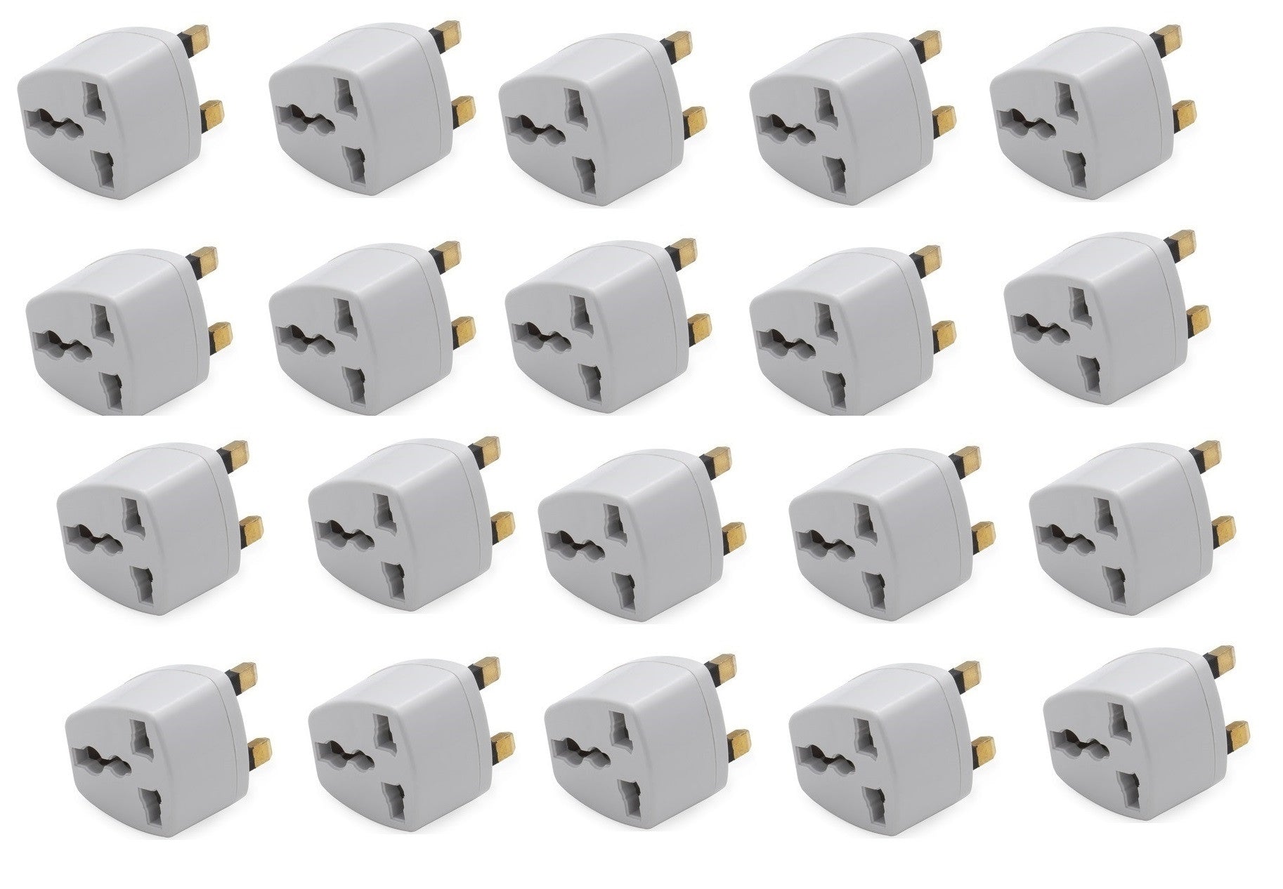 20 pcs convertisseur de prise us/eu/japan/ vers uk 3 broches adaptateur universel de voyage - ECLATS DESTOCKAGE
