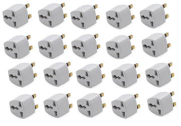 20 pcs convertisseur de prise us/eu/japan/ vers uk 3 broches adaptateur universel de voyage - ECLATS DESTOCKAGE
