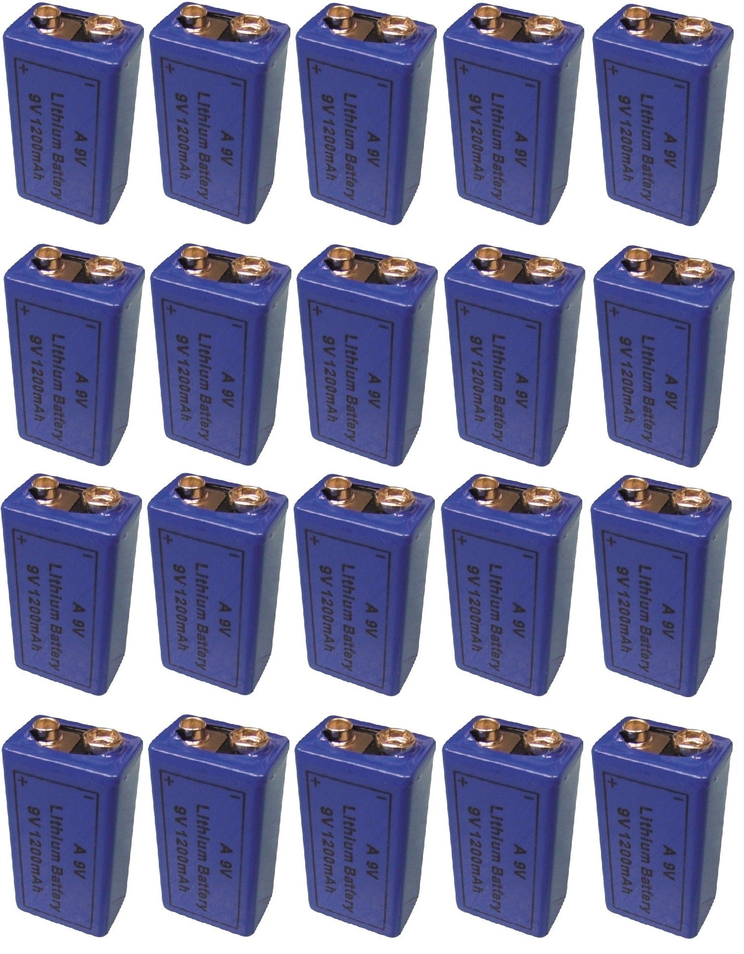 20 pile 9v lithium 1200ma a9v 522 mn1604 a1604 4022 6f22 6lf22 am6 6lr61 1604a grande capacite ECLATS DESTOCKAGE