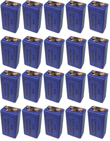 20 pile 9v lithium 1200ma a9v 522 mn1604 a1604 4022 6f22 6lf22 am6 6lr61 1604a grande capacite ECLATS DESTOCKAGE