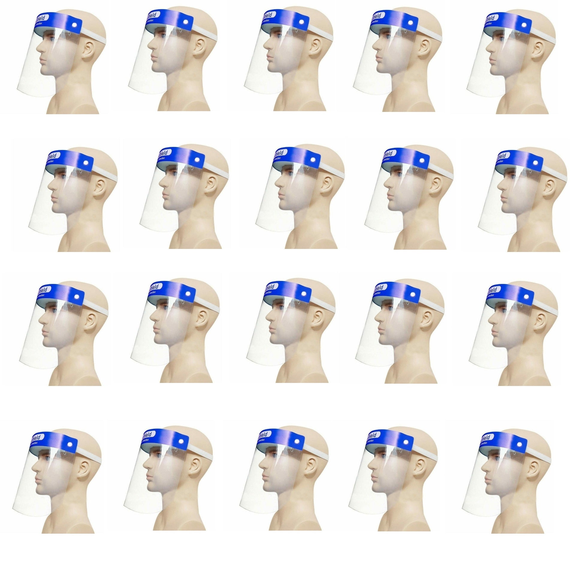 20 visières de protection, réutilisables anti-gouttelettes Anti-buée Anti-poussière écran facial protection tete bouche nez ECLATS DESTOCKAGE
