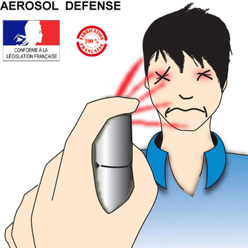 Aerosol defense gaz spray paralysant bombe lagrymogene cs 2% 25ml anti agression police securite