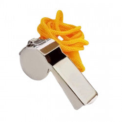 Sifflet métal à roulette a bille avec cordon arbitre boite de nuit police militaire tonalité haute