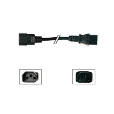 Prolongateur electrique fiche euro mâle vers fiche euro femelle noir 1.8m net3b