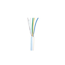 Cable 4x0.22 souple blinde blanc ø4mm (1m) fil 4x0,22 avec ecran cablage alarme telephone