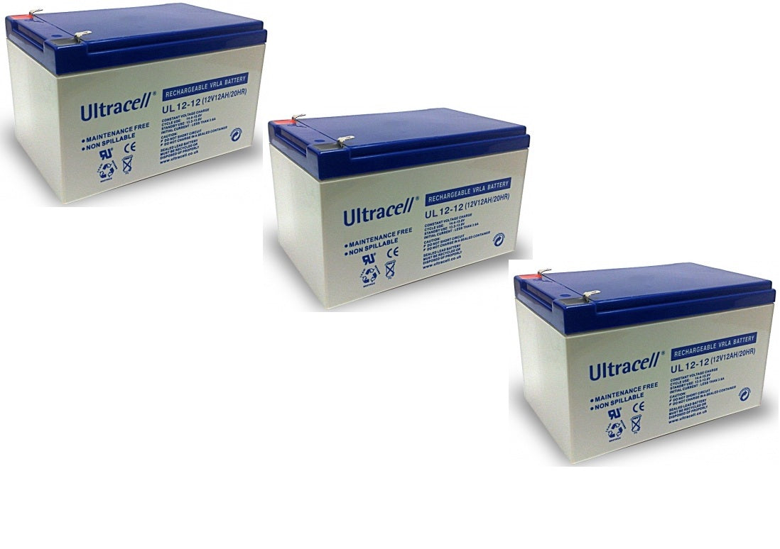 3 accus batterie rechargeable 12ah 12v ul12-12 np 12-12 solaire pile sèche accu plomb gel 12a 13ah - ECLATS DESTOCKAGE
