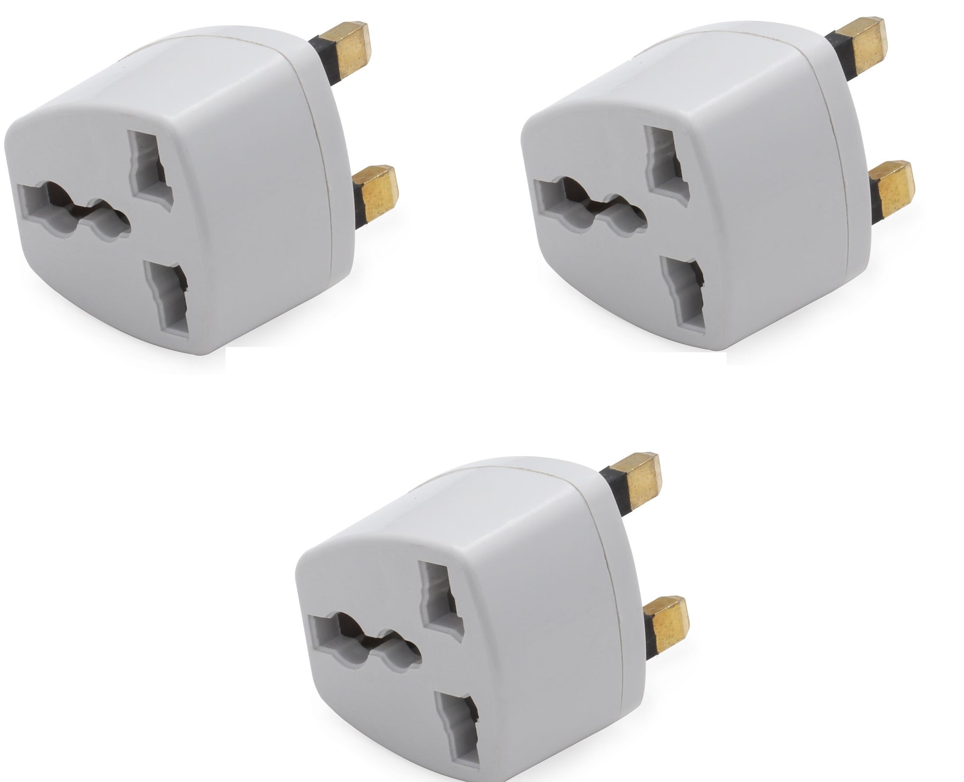 3 adaptateurs voyage secteur gb uk prise electrique europeenne vers fiche anglaise grande bretagne - ECLATS DESTOCKAGE
