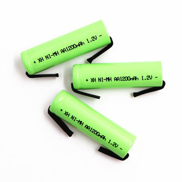 3 Batterie rechargeable 1200mah 2A 1.2v lr06 cosse aa am3 lr6 ni-mh avec patte pour rasoir brosse dent ECLATS DESTOCKAGE