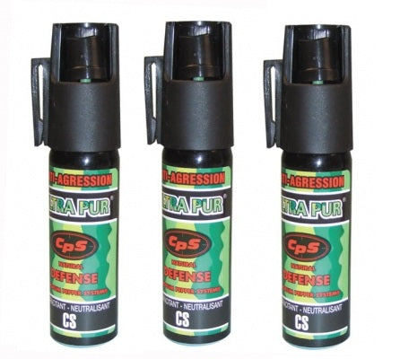3 bombes aerosol defense 17ml 25ml pepper incapacitant GPPM ECLATS DESTOCKAGE