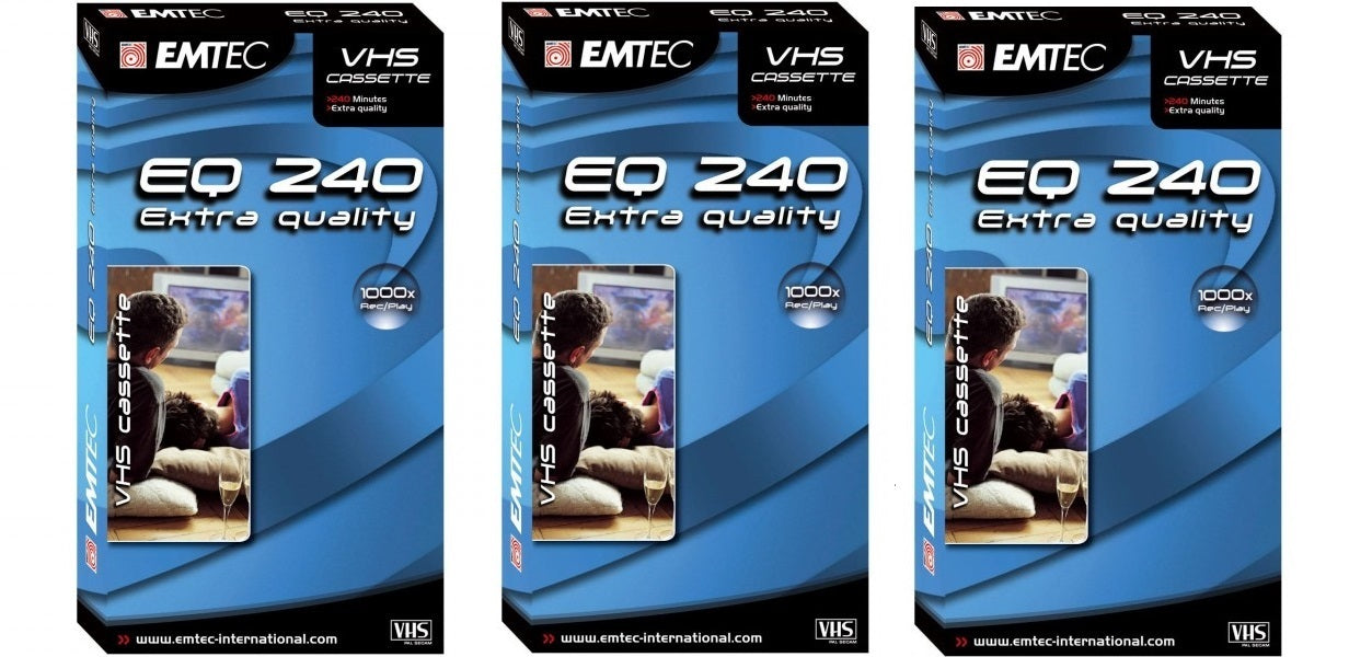3 cassette vhs video Emtec 240 min minutes e240f 4 heures ECLATS DESTOCKAGE