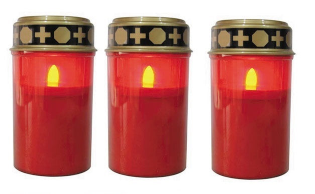 3 lampes cimetiere clgl veilleuse de neuvaine a led eclairage ampoule bougie a piles tombe ECLATS DESTOCKAGE