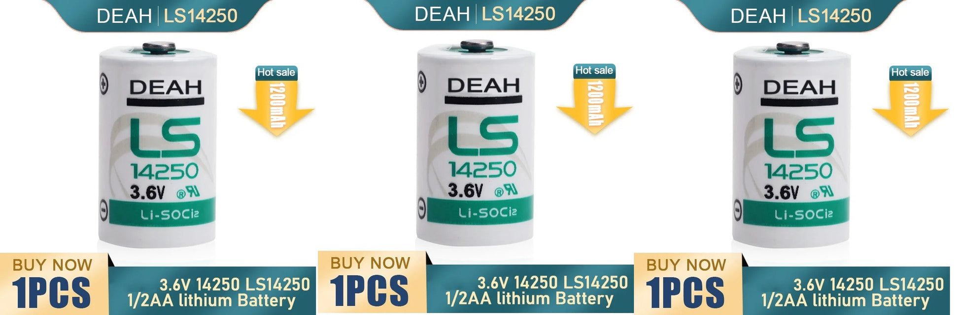 3 pile lithium 3.6v 1200mah 1/2 aa ls14250 ls 14250 lr14250 sl350 sl750 tl5902 tl5151 tl4902 ECLATS DESTOCKAGE