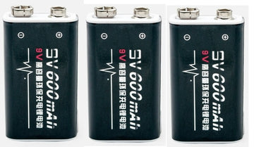 3 Piles accus rechargeables 450mah 7.2v 6.9v 7v 7.1v 6LR61 6F22 EBL Li-ion - ECLATS DESTOCKAGE