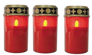 3 x bougie lampe veilleuse de neuvaine etanche a led cimetiere ampoule bougie a pile tombe ECLATS DESTOCKAGE
