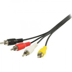 Cordon audio video 1,2m 4 rca mâle vers 4 rca mâle cable camera surveillance securite avw080